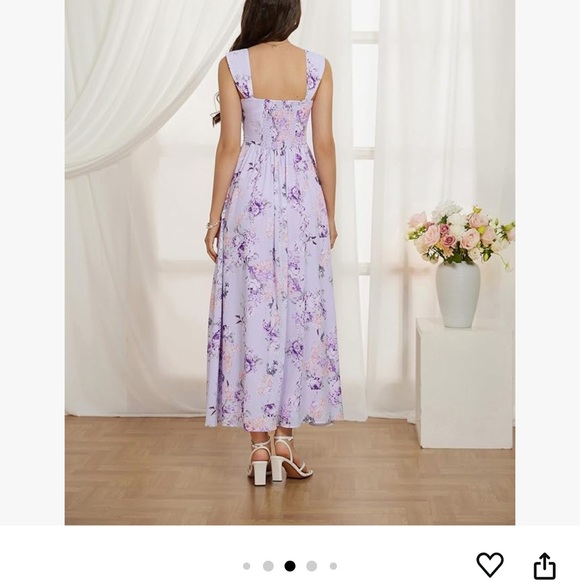 NWT. GRACE KARIN Women's Summer Solid Purple Pattern Dress Maxi Dress. Medium. - Picture 4 of 6